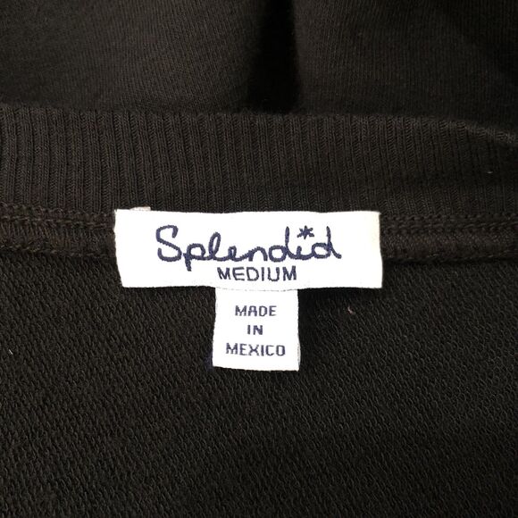 Splendid Womens Black Dress North Coast French Terry Shirred Popover Size M NWOT - Picture 11 of 12